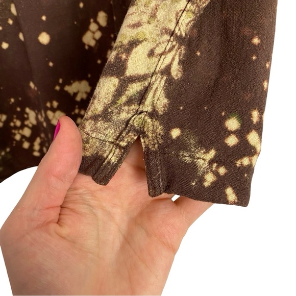 Pool House New York Rosewood Crop Button Up Shirt Mens Size Large XL Brown Remix - Picture 4 of 12